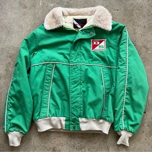 Vintage 1970s DairyGreen and Cream Bomber Jacket